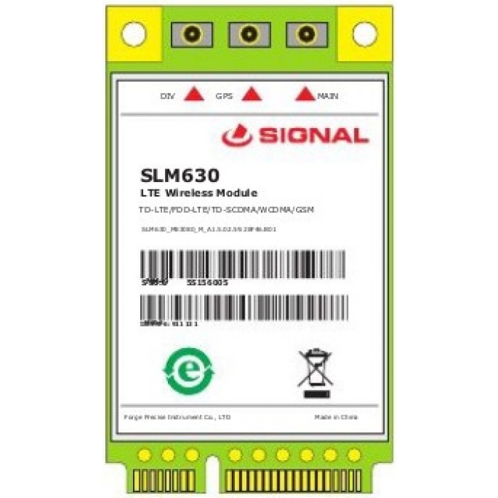 SIGNAL SLM630B (MeiG) miniPCIe TD-LTE/FDD-LTE/TD-SCDMA/WCDMA/GSM Module, ufl connectors