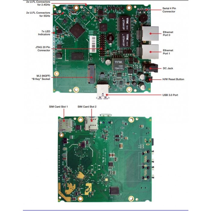 WPJ428 Multi-function IPQ4028 Embedded Board, 710MHz CPU / 2x GE Port / Dual Band 802.11ac Wave 2, LTE Gateway – Bild 9