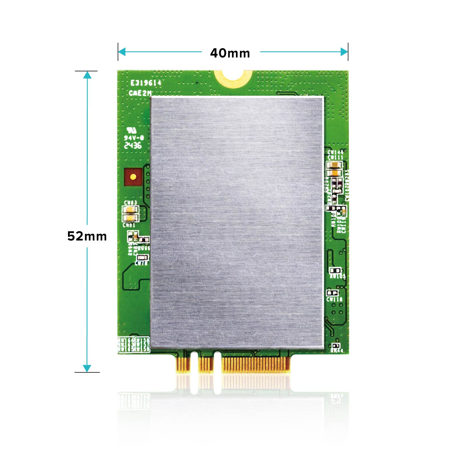 524 WiFi 7 BE5000 802.11be Dual Bands Dual Concurrent DBDC G-band 2T2R and A-band 3T3R 2ss Advanced M.2 AE Key Card mt 7991-AE2, MediaTek MT7991 AV, for 524wifi.com – Bild 2