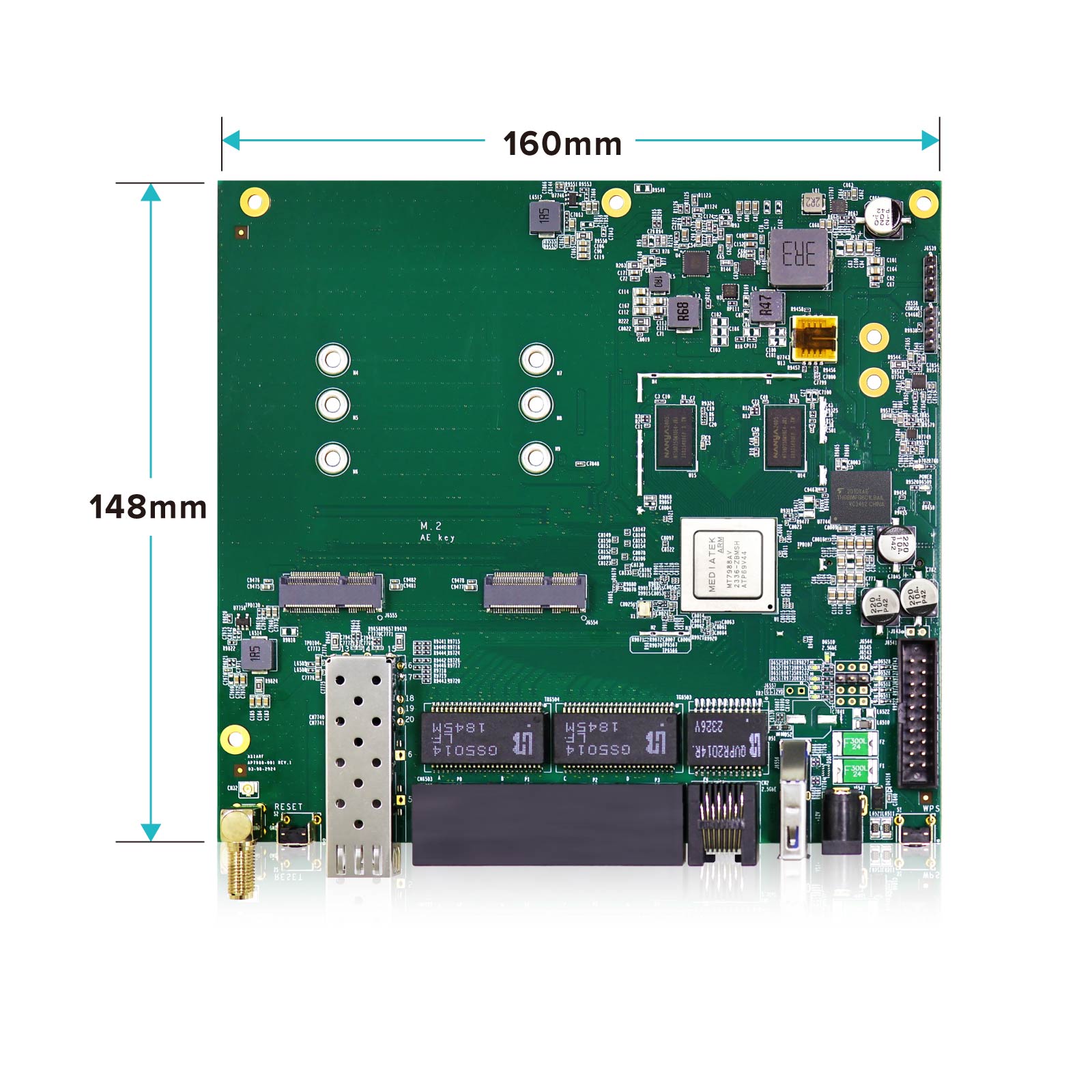 MediaTek Wi-Fi 7 Development Platform DP-BE300 MT7988A quad-core ARM Cortex-A73 processor, 1GB DDR4 RAM, router board – Bild 2