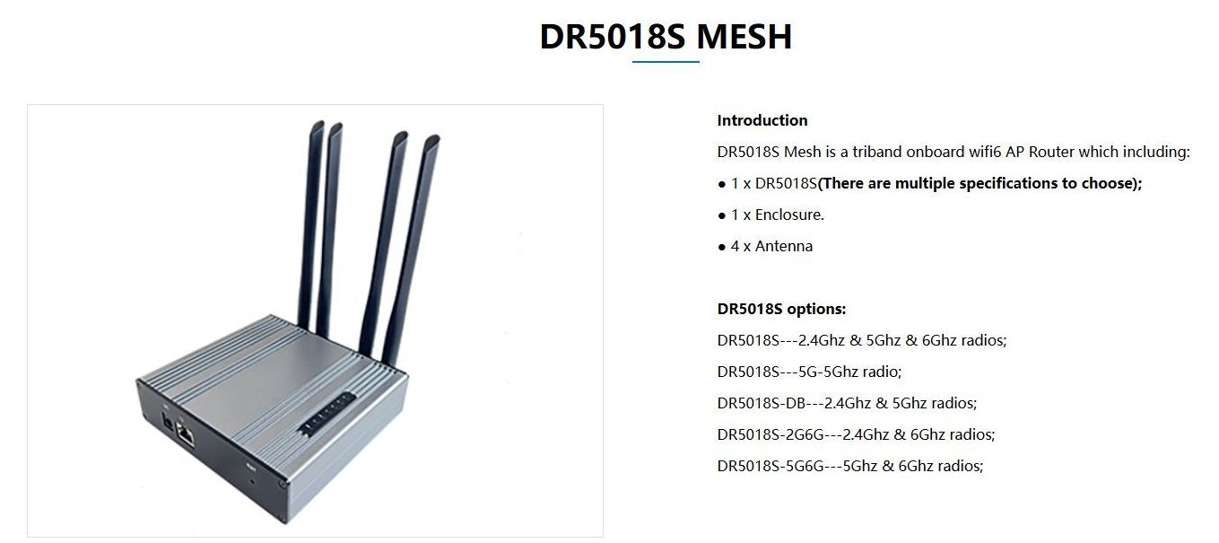 DR 5018 S 802.11AX 2x2 MU-MIMO OFMDA Tri Band Concurrent EMBEDDED BOARD, Qualcomm IPQ 5018, WiFi 6, Wallys, – Bild 7