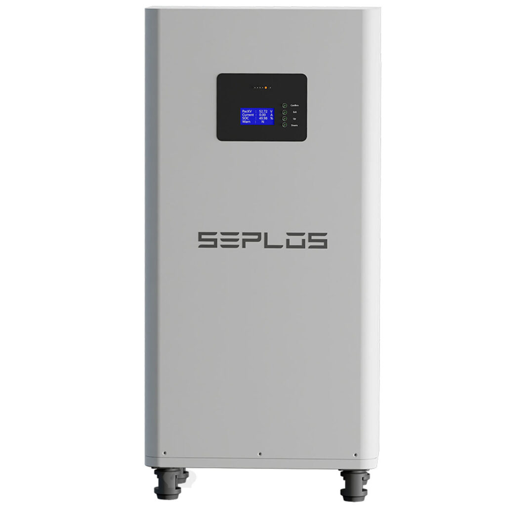 Frontansicht der SEPLOS MASON-314L 51,2 V 314 Ah 16 kWh LiFePO4 Batterie
